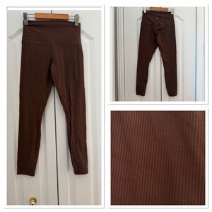lululemon athletica Brown Ribbed High-Rise Leggings